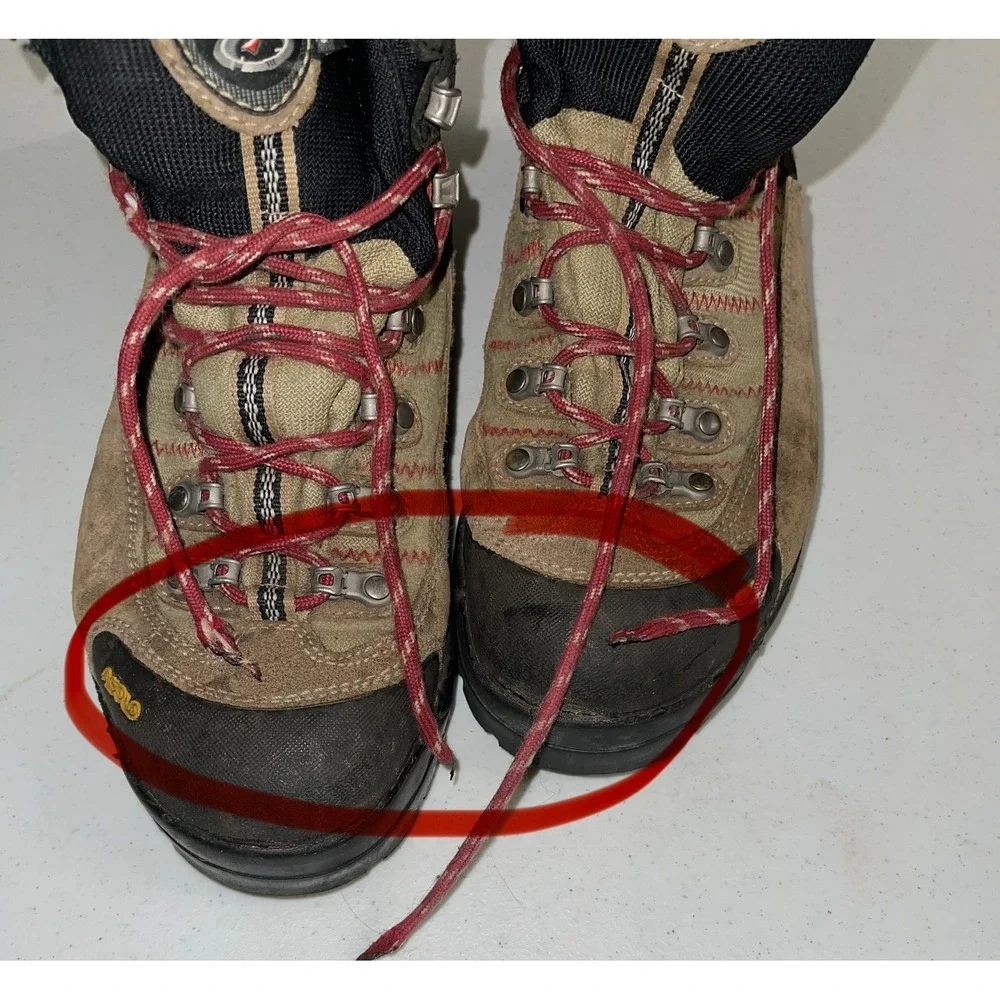 Asolo Mens Hiking Boots Gore-Tex Vibram Suede Backpacking Brown Red Size 10.5
